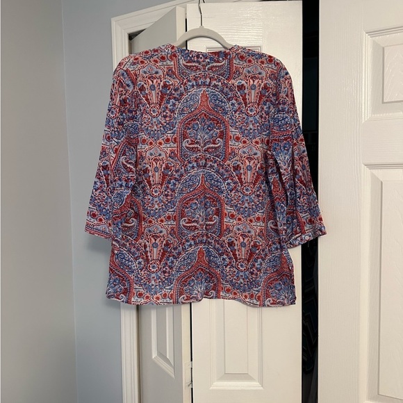Red & Blue Talbots Blouse - EUC - Picture 8 of 12